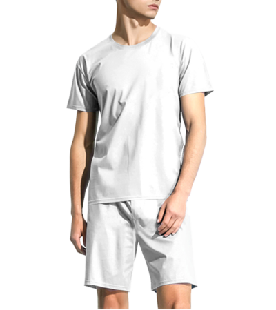 3D  男短款家居服-衣服（R0026AB-A） - 仿棉-180g/S